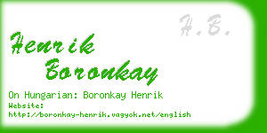 henrik boronkay business card